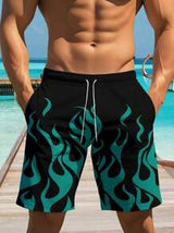 1pc Men's 3D Hawaiian Printed Beach Shorts, Fashionable Summer Wear