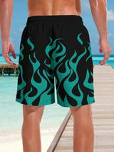 1pc Men's 3D Hawaiian Printed Beach Shorts, Fashionable Summer Wear