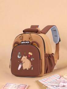 1pc Cartoon Cute Capybara Backpack, Cute Baby New Capybara Backpack, Smooth Zipper, With A Variety Of Capybara Patterns, Large Capacity And Multiple Pockets, For Books, Daily Necessities, Snacks, Suitable For Teenagers To Travel And Daily Use