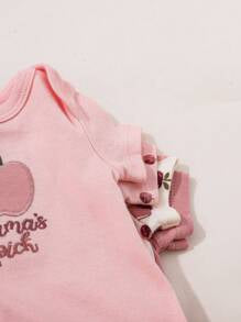 4pcs/Set Infant Short Sleeve Bodysuit 0-1 Year Old Baby Girl Cute  Set