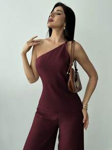 Firerie 2 Pieces Set: Halter Sleevelss Top & High Waisted Long Pants For Vacation & Everyday Wear, Spring/Summer