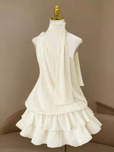 Celure Solid Color Pleated Simple Chic Dress, Fashionable Suitable For Summer