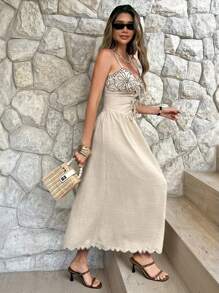 Siren Gaze New Summer Imitation Linen Embroidered Long Dress For Women, Heavy Contrast Embroidered Suspender Long Dress For Women, Bohemian, Holiday Long Dress For Women, Mother Day Dress, Summer Dresses For Women, Graduation Dress, Sun Dresses For Women,
