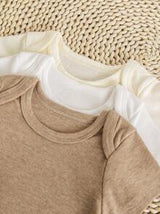 3pcs/Set Fashionable Infant Baby Boys Round Neck Short Sleeve Loose Bodysuit