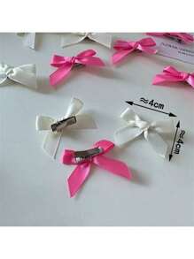 18PCS Pink Hair Bows For Women Hair Ribbon For Hair Small Hair Bows Clips Small Satin Hair Clips Mini Bows Hair Barrettes Hair Accessories For Women Girls