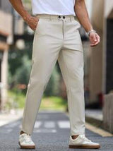 Manfinity Bizformal Men's Casual Slim Fit Solid Color Business Suit Trousers Men Pants Casual Casual  Men High Waisted Pants Men Clothing Men Pants Casual Pants For Men