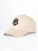NY Embroidered Solid Baseball Cap, Unisex, Suitable For Spring & Summer