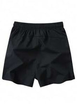 Men Drawstring Waist Zipper Pocket Shorts