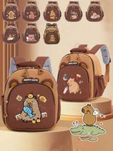 1pc Cartoon Cute Capybara Backpack, Cute Baby New Capybara Backpack, Smooth Zipper, With A Variety Of Capybara Patterns, Large Capacity And Multiple Pockets, For Books, Daily Necessities, Snacks, Suitable For Teenagers To Travel And Daily Use