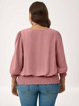 LUNE Plus Size Casual Solid Color Puff Sleeve BlouseNew Vears Women Outfit Holiday Outfit Summer Outfits For Women Vacation Outfits Woman Valentine's Day