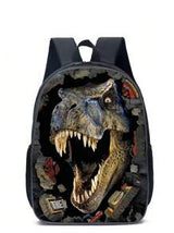 Back To School Backpack For Kids 16 Inch Black Laptop Backpack, Cool Design Casual Daypack Sports Bookpack For Boys (Dinosaur / Game)