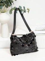 1pc Women's New Arrival Sequin Crescent Shaped PVC Shoulder Bag