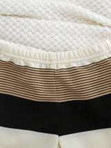 Newborn Baby Boy/Girl 2Pcs Outfit Set: Soft Knit Colorful Striped Crew Neck Short Sleeve Top & Elastic Waist Shorts