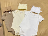 3pcs/Set Fashionable Infant Baby Boys Round Neck Short Sleeve Loose Bodysuit