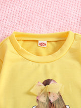 Girls, Mesh Bowknot Princess Design Pullover Long Sleeve Crew Neck Sweatshirt Tops, Kids Clothes For Spring Fall