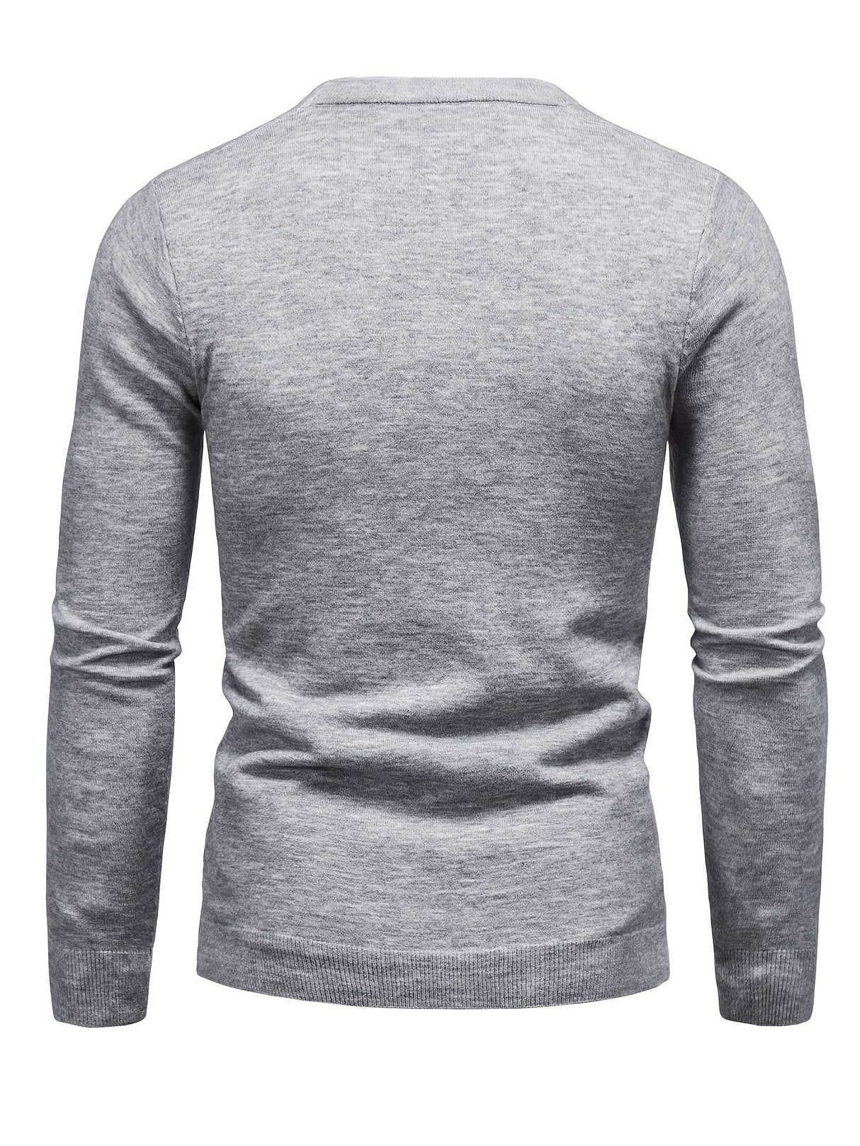 Jesus Saved My Life Print All Match Knitted Sweater, Men's Casual Warm Mid Stretch Crew Neck Pullover Sweater For Men Fall Winter