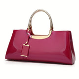 Chic Ladies Glossy Patent Leather Handbag - Stylish & Premium Quality - Everyday Fashion Accessory for Women