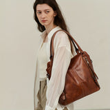 Luxurious Soft Leather Retro Tote Handbag - Spacious Multi-Pocket Design, Adjustable Shoulder Strap, and Stylish Crossbody Option - Perfect Mother's Day Gift or Everyday Essential for Ladies