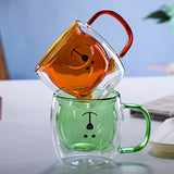 1pc Double-Walled Insulated Bear Coffee Mug - Thermal Insulation for Hot and Cold Beverages, Suitable for Coffee, Tea, Whiskey, and More - Perfect for Daily Use, Outdoor Activities, and Gift-Giving