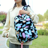 Vibrant Tie Dye Cartoon Pattern Backpack - Spacious School Bag with Insulated Lunch Box, Pencil Case, and Multiple Compartments for Organized School Use