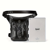 Punk Style Cool Flap Waist Bag, Chic Motorbike Bag, Phone Bag, Retro Belt Bag For Men Women