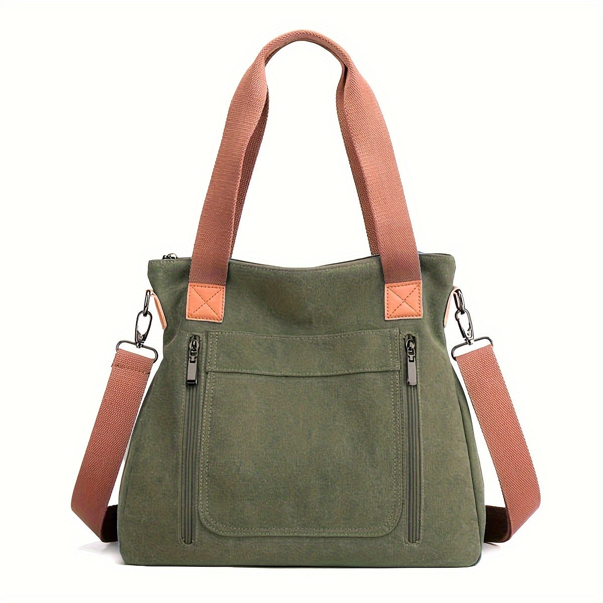 Large Capacity Canvas Tote Bag, Durable Lightweight Crossbody Bag, Casual Practical Commuter Bag