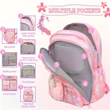 Girls' Hello Kitty Backpack/Duffel Bag - Pastel Pink School Bag with Zipper Closure, Large Capacity Travel luggage, Adjustable Shoulder Straps - Lightweight daypack for Girls, Birthday/Christmas/Holiday Gift for Anime Fans, O