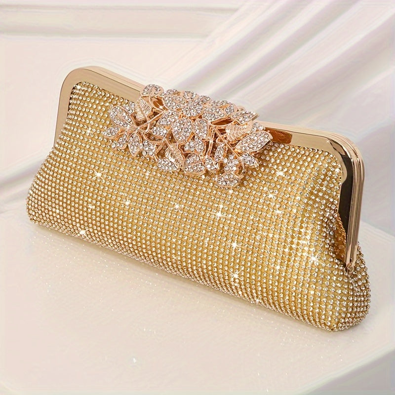Luxurious Rhinestone Evening Clutch Bag - Small, Fashionable, Sparkling Purse for Weddings, Luxurious Dinners, and Formal Events - Elegant, Glamorous, and Eye-Catching Accessory for Women
