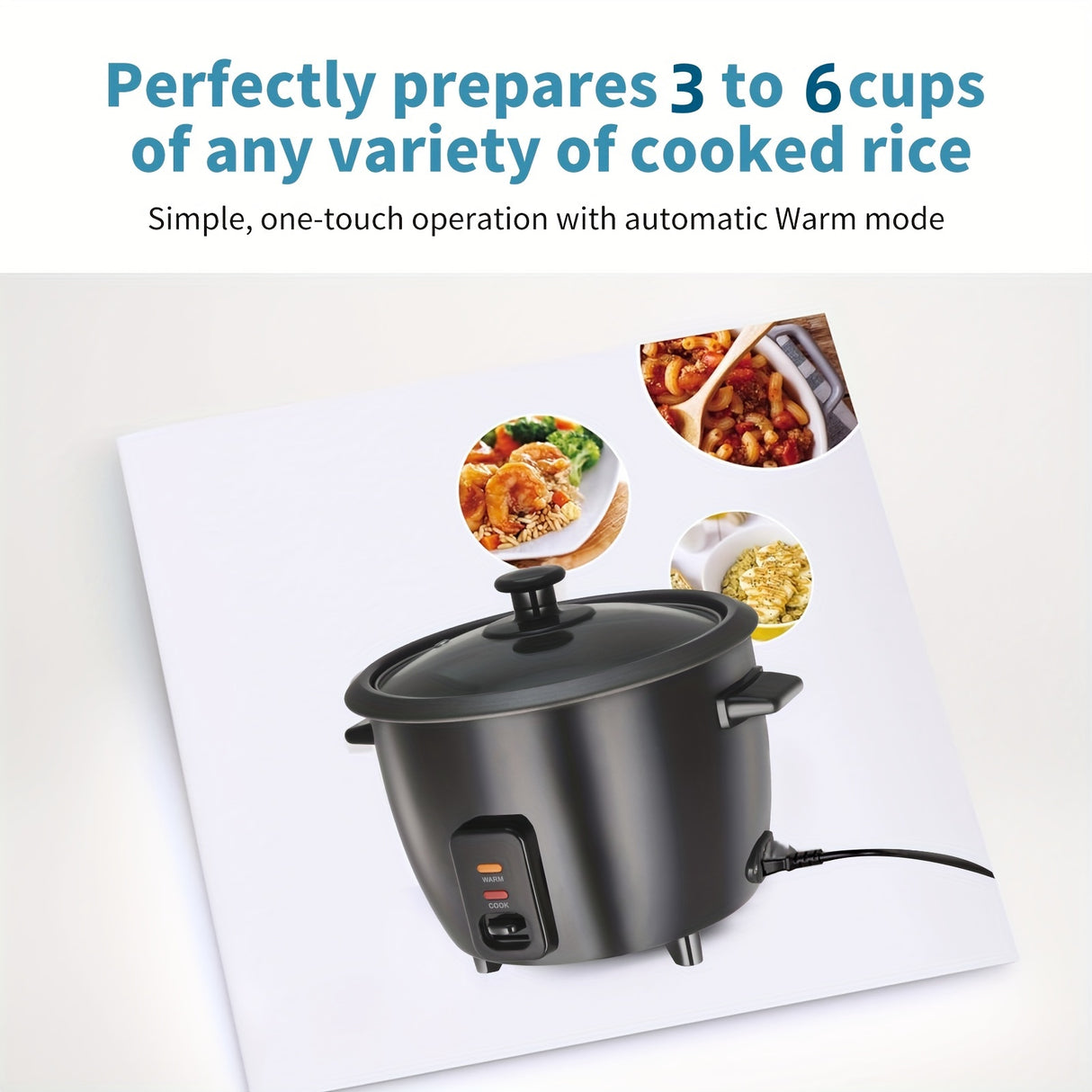 Rice Cooker with Removable Nonstick Pot, Yogurt Maker with Auto Keep Warm Function, Large Capacity 6-cup (cooked) 1.5 Qt, 3-cup (uncook), One Touch Operation Grain Cooker, Multicooker, Stainless Steel Inner Liner, Steamer, Oa