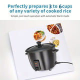 Rice Cooker with Removable Nonstick Pot, Yogurt Maker with Auto Keep Warm Function, Large Capacity 6-cup (cooked) 1.5 Qt, 3-cup (uncook), One Touch Operation Grain Cooker, Multicooker, Stainless Steel Inner Liner, Steamer, Oa