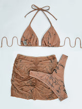 New Fashionable High-end Sexy Bikini Hot Spring Swimsuit for Women, European And American Beach Split Swimsuit Three Piece Set for Women