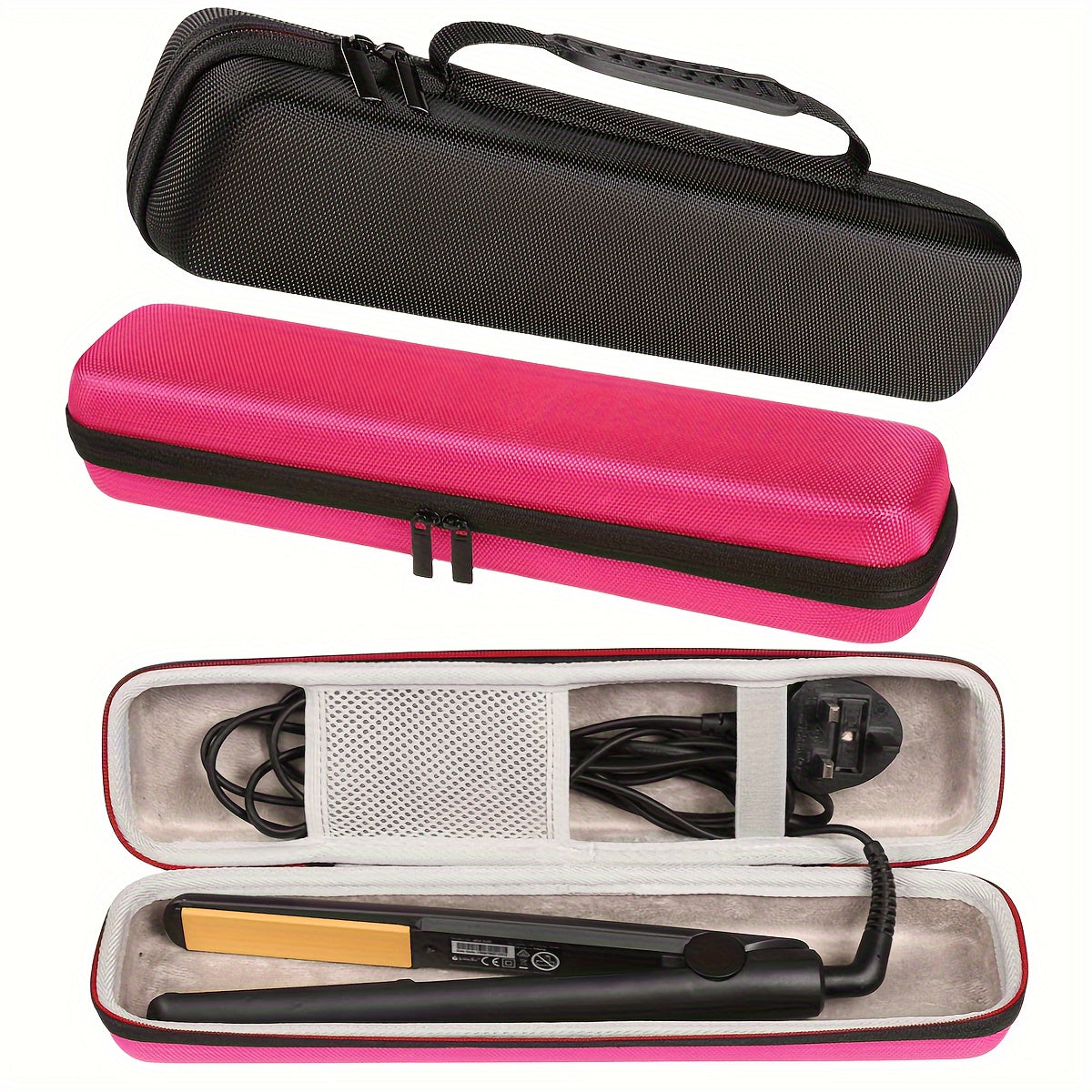 1pc Durable EVA Hair Straightener Carry Case – Waterproof, Shockproof Travel Bag for Hairstyling Tools – Compact & Stylish for Vacation Essentials