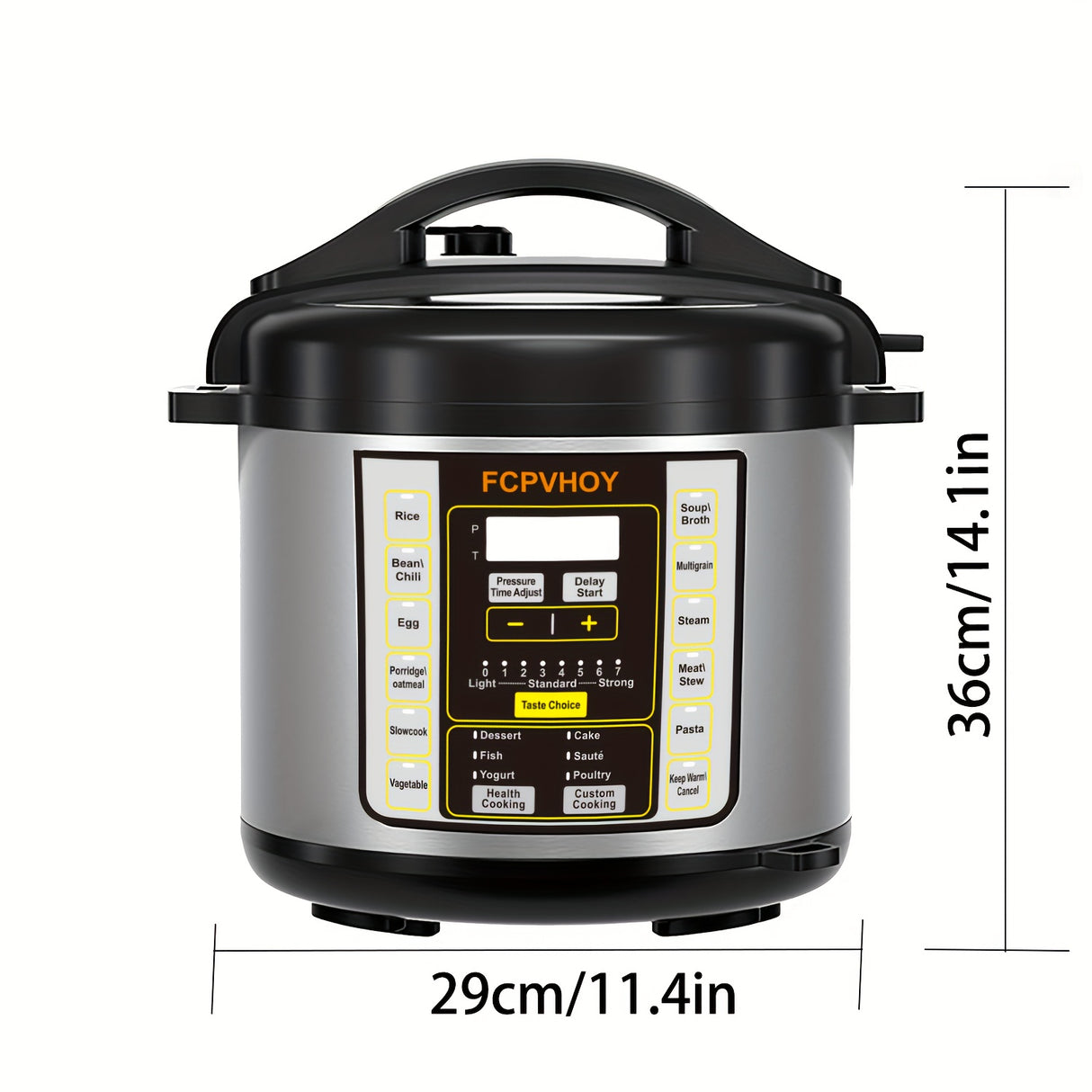 Electric Pressure Cooker 6 Qt, 9-in-1 Instant Multi Cooker With Safer Venting Design, Rice Cooker, Slow Cooker, Sous Vide, Saute Pot, Stainless Steel 304 Liner