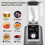 BioloMix 67.63oz Commercial Blender - Digital, BPA-Free, Automatic Program, Professional Mixer For Juicing, Food Processing, Ice Crushing, And Smoothie Making