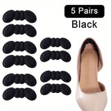 1 Pair/5 Pairs 4D Heel Stickers - Soft Polyester Pads for High Heels, Anti-Slip and Prevents Heel Wear, Invisible Design