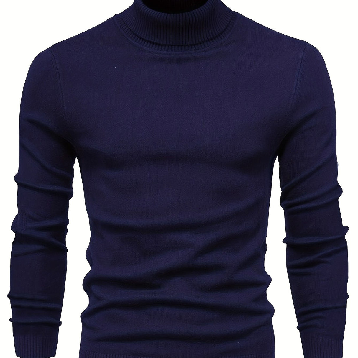 All Match Knitted Sweater, Men's Casual Warm Slightly Stretch Lapel Neck Pullover Sweater For Men Fall Winter