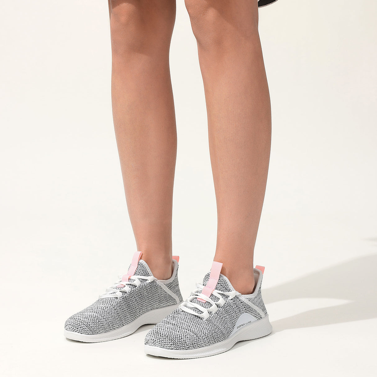 Women's Casual Slip-on Sneakers, Lightweight Lace Up Running Shoes, Knitted Low Top Sneakers