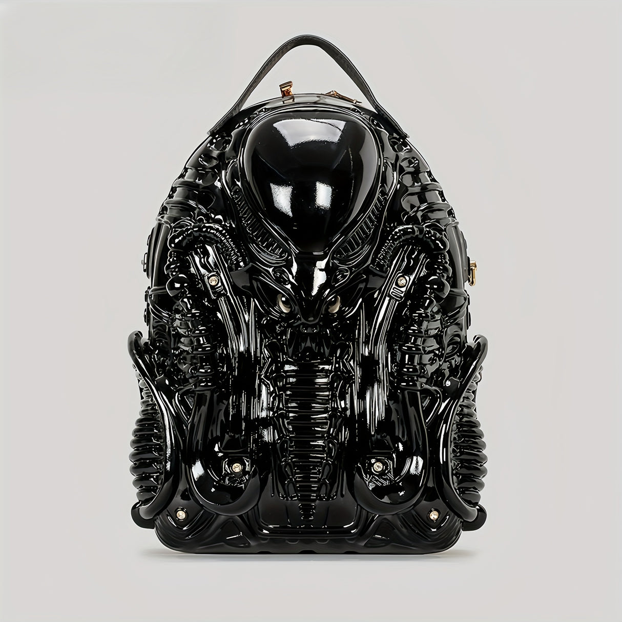 Personality Cobra Shape Backpack Funny Weird Punk Backpack American Street School Bag Men's And Women's Fashion Unique Specialty-shaped Biker Backpack Alien Vs. Predator Street Punk Unisex Backpack