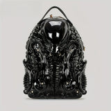 Personality Cobra Shape Backpack Funny Weird Punk Backpack American Street School Bag Men's And Women's Fashion Unique Specialty-shaped Biker Backpack Alien Vs. Predator Street Punk Unisex Backpack