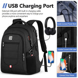 Laptop Backpack for Men Women, Business Travel Laptop Backpack with USB Charging Port, College Bag Daypack for Work, Business Computer Backpack Bag Fit 15.6 Inch Laptop (Black, Blue, Light Grey 15.6 Inch)