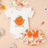 Newborn Baby Girl Clothes Infant Summer Shorts Set Ruffle Romper Fruit Butterfly Cute Baby Clothes Summer Outfits Set 0-18 Months, for Outdoor