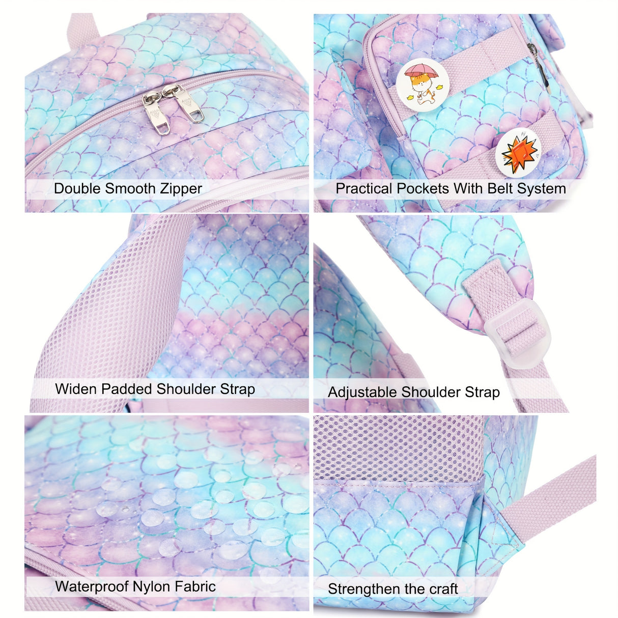 Girls Backpack, 15.6 Inch Laptop School Bag Large Primary Elementary Middle College Bookbags Kids Backpacks for Teens Girls Women Students Anti Theft Travel Daypack