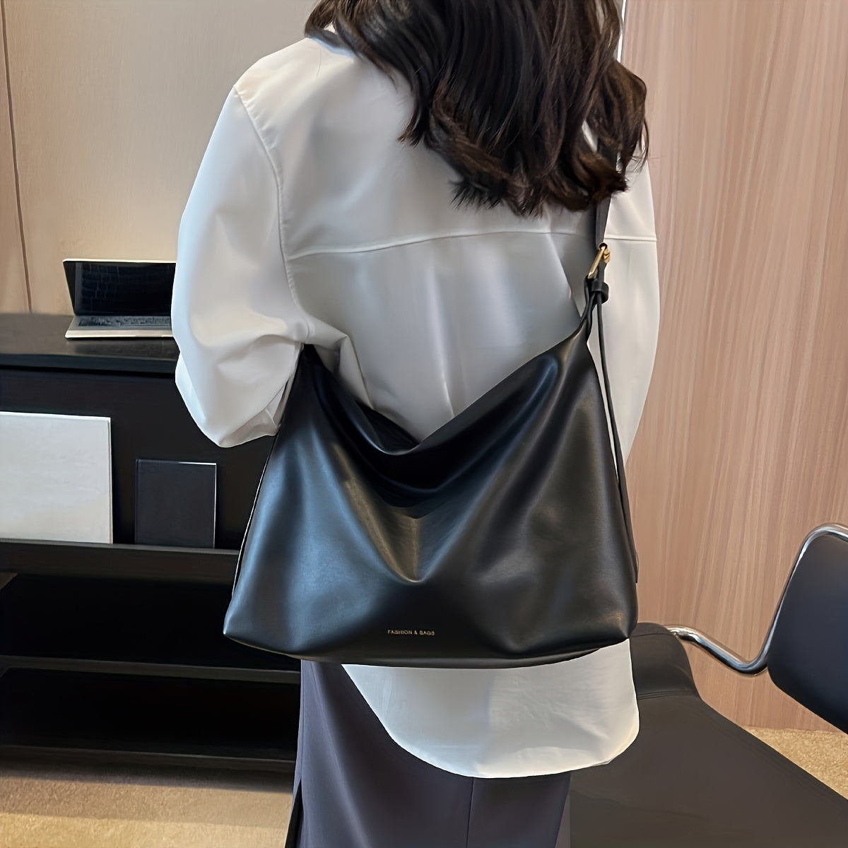 Minimalist Large Capacity Hobo Bag, Trendy Simple Crossbody Tote Bag, Women's Handbag & Shoulder Shopper Bag