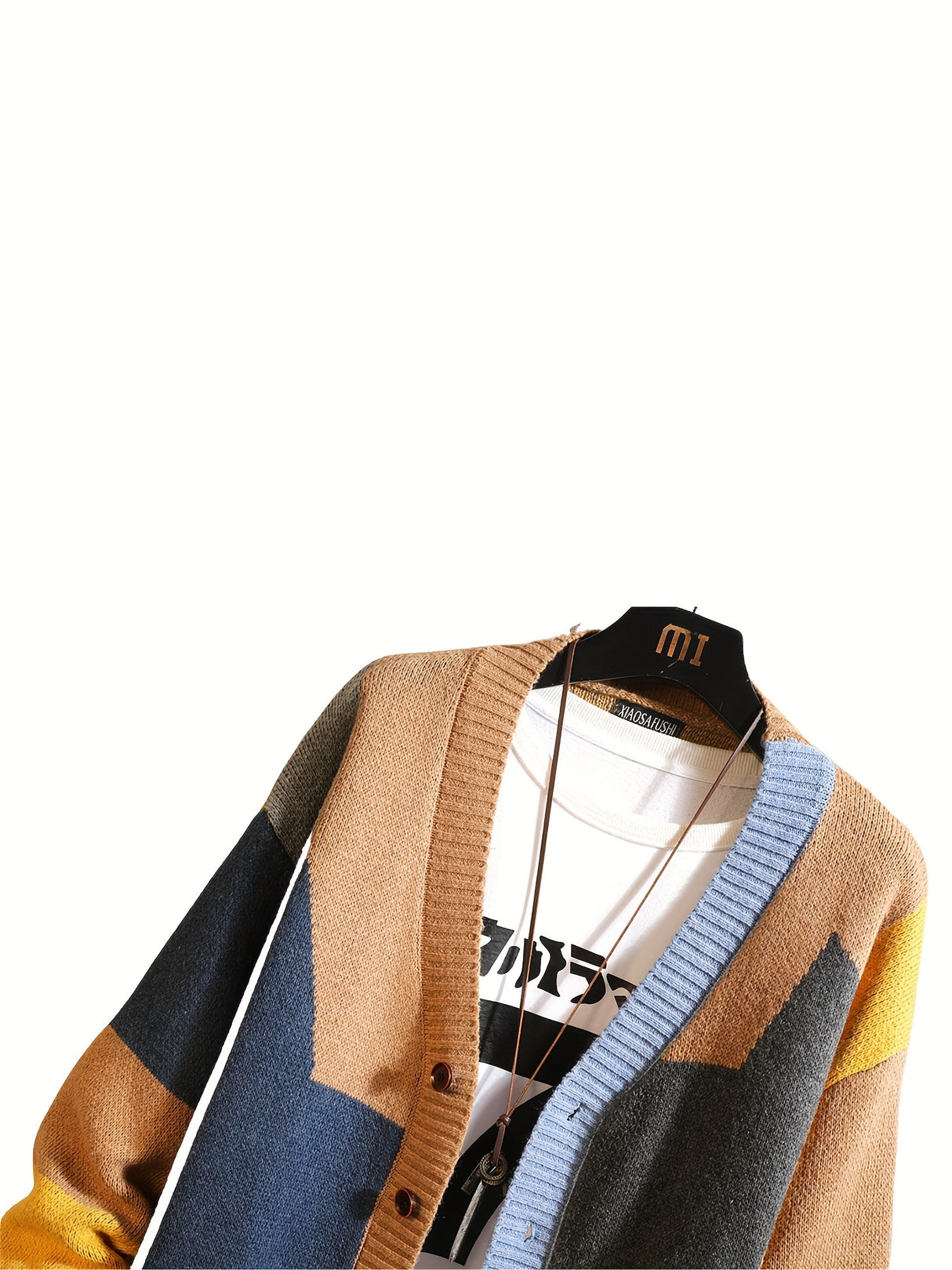 Spring & Autumn Color Spliced Knit Cardigan Sweater for Men & Women - V-Neck Casual Sweater