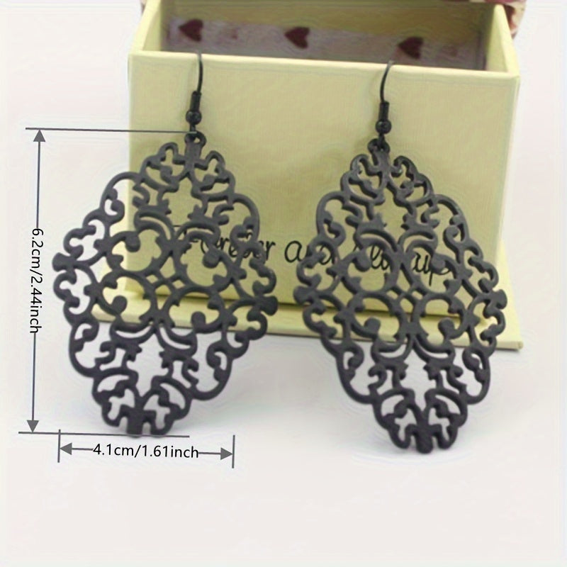 Chic Boho Dangle Earrings - Large Drop Design for Elegant Occasions - Simple yet Stylish Wedding Jewelry Ideal for Brides & Fashionistas - For Women