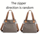Large Capacity Canvas Tote Bag, Durable Lightweight Crossbody Bag, Casual Practical Commuter Bag