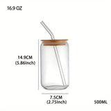 1pc, Cartoon Alien Drinking Glass With Lid And Straw, 500ml/16oz Can Shaped Water Cup, Iced Coffee Cup, For Tea, Juice, Milk, Birthday Gifts, Drinkware