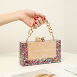 Mini Elegant Dinner Clutch Bag, Classic Acrylic Banquet Handbag, Women's Formal Purse For Wedding Party Prom