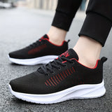 Breathable and Durable Men's Running Shoes with Shock Absorption and Lace-Up Design for Outdoor Activities