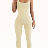 Jumpsuit for Women Workout Seamless Jumpsuits Yoga Ribbed One Piece Tank Tops Rompers Sleeveless Exercise Jumpsuits